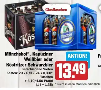 AEZ Mönchshof*, Kapuziner Weißbier oder Köstritzer Schwarzbier Angebot