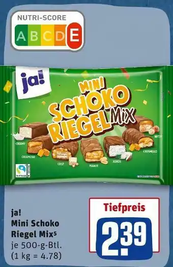 REWE Ja! mini schoko riegel mix Angebot