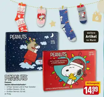 REWE Peanuts socken adventskalender Angebot