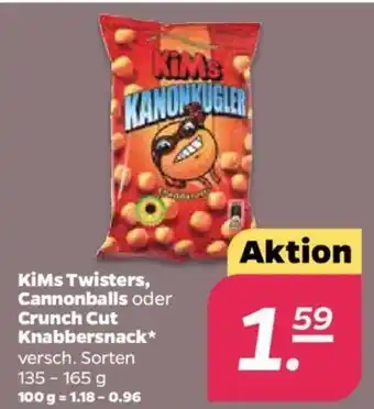 NETTO KiMs Twisters, Cannonballs oder Crunch Cut Knabbersnack 135-165g Angebot