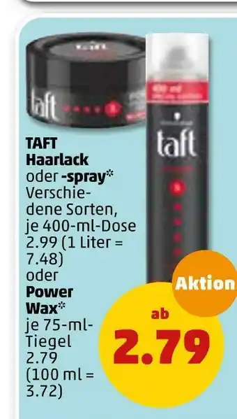 PENNY Taft haarlack, -spray oder power wax Angebot