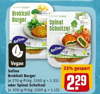 REWE Sofine brokkoli burger oder spinat schnitzel Angebot