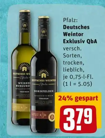 REWE Deutsches weintor exklusiv qba weiß- oder rotwein Angebot