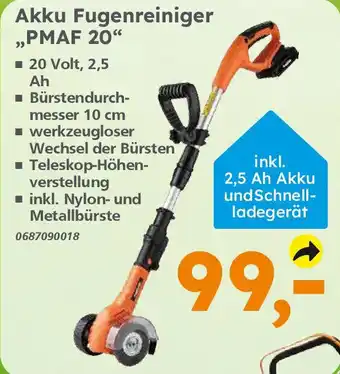 Globus Baumarkt PRIMASTER Akku Fugenreiniger „PMAF 20" Angebot