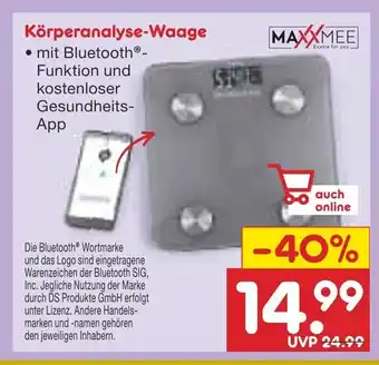 Netto Marken-Discount MAXXMEE Körperanalyse-Waage Angebot