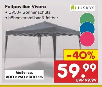 Netto Marken-Discount JUSKYS Faltpavillon Vivara Angebot