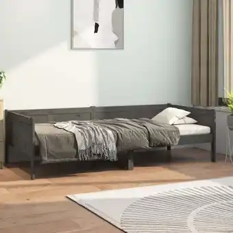 ManoMano Tagesbett, Einzelbett, Gästebetten, Bettrahmen, Jugendbett Grau Massivholz Kiefer 90x200 cm LLLA318735 Maisonchic Angebot