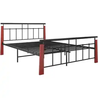 ManoMano Bettgestell für Erwachsenenbett,Bettrahmen Metallbett,Schlafzimmerbett Metall und Massivholz Eiche 140x200 cm -Maison 85104 - Angebot