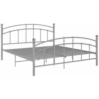 ManoMano Bettgestell für Erwachsenenbett,Bettrahmen Metallbett,Schlafzimmerbett Grau Metall 180x200 cm -Maison 97840 - Grau Angebot