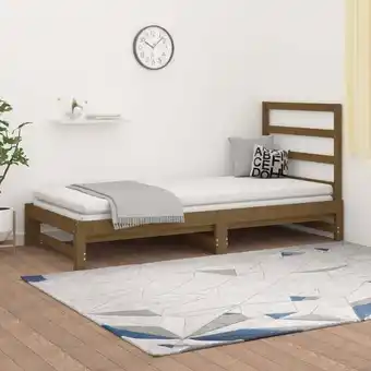 ManoMano Bett Tagesbett Ausziehbar - Jugendbett Bettgestell Honigbraun 2x(90x200) cm Massivholz Kiefer BV915451 Bonnevie Angebot