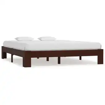 ManoMano Massivholzbett, Doppelbett, Schlafzimmerbett, Bettgestell Dunkelbraun Kiefer 180x200 cm LLLA172505 Maisonchic Angebot