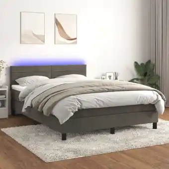 ManoMano Boxspringbett,Doppelbett mit Matratze & led Dunkelgrau 140x200 cm Samt vidaXL Angebot