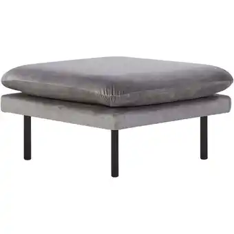 ManoMano Ottomane Grau Samtstoff Schwarze Beine 75 x 75 cm Dicke Sitzfläche Hocker Pouf Wohnzimmer Salon - Grau Angebot