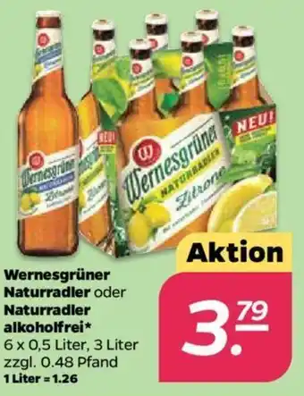 NETTO Wernesgrüner Naturradler oder Naturradler alkoholfrei 6x0,5L Angebot