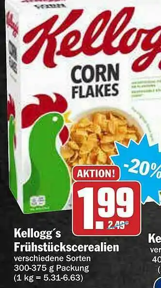 AEZ Kellogg's Frühstückcerealien Angebot