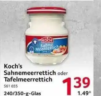 Selgros Koch's Sahnemeerrettich Oder Tafelmeerrettich Angebot