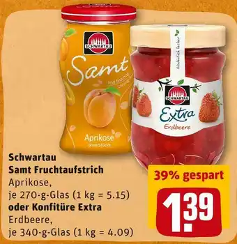 REWE Schwartau samt fruchtaufstrich oder konfitüre extra Angebot