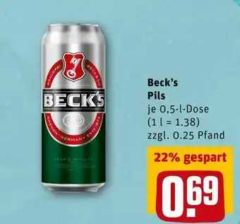 REWE Beck’s pils Angebot