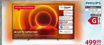 Selgros Philips 4k Led Tv 58PUS7855 Angebot