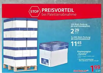 Selgros Kopierpapier „symbio” Angebot