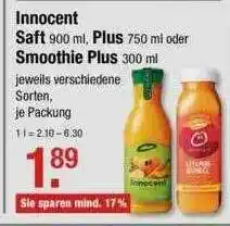 V Markt Innocent Saft, Plus Oder Smoothie Plus Angebot