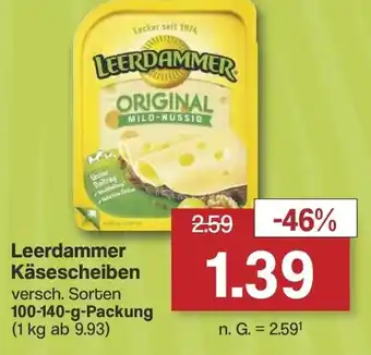 Famila Nord West Leerdammer Käsescheiben 100-140-g-Packung Angebot