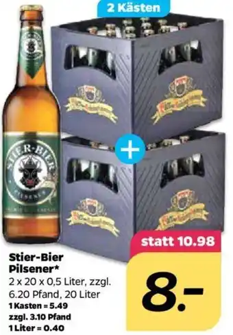 NETTO Stier Bier Pilsener 2x20x0,5L Angebot