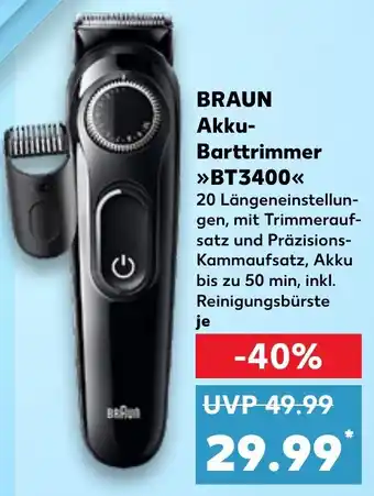 Kaufland BRAUN Akku Barttrimmer ,,BT3400" Angebot