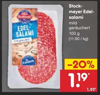 Netto Marken-Discount Stockmeyer Edel-salami mild geräuchert 100 g Angebot