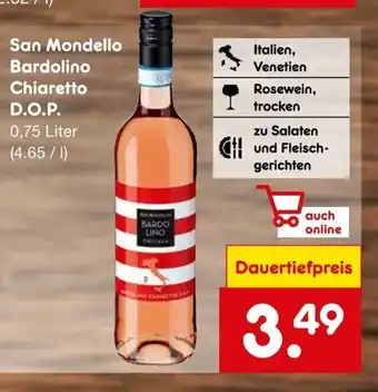 Netto Marken-Discount San Mondello Bardolino Chiaretto D.O.P. 0,75 Liter Angebot