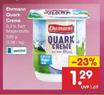 Netto Marken-Discount Ehrmann Quark Creme 0,2% Fett Magerstufe 500 g Angebot