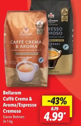 Lidl Bellarom Caffè Crema & Aroma/Espresso Cremoso 1 kg Angebot