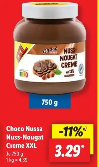 Lidl Choco Nussa Nuss-Nougat Creme XXL 750 g Angebot