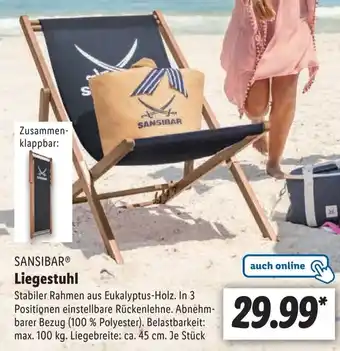 Lidl SANSIBAR Liegestuhl Angebot