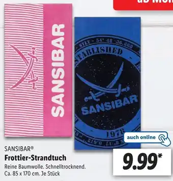 Lidl SANSIBAR Frottier-Strandtuch Angebot