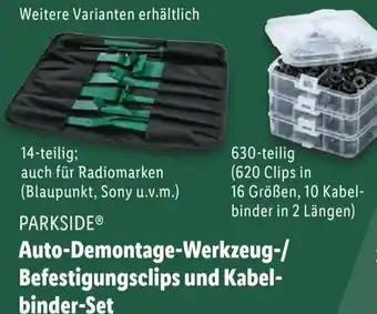 Lidl PARKSIDE Auto-Demontage-Werkzeug-/ Befestigungsclips und Kabel- binder-Set Angebot