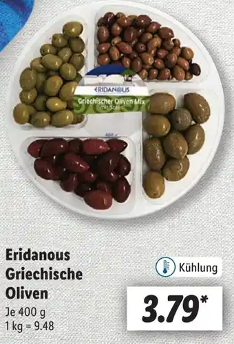 Lidl Eridanous Griechische Oliven 400 g Angebot