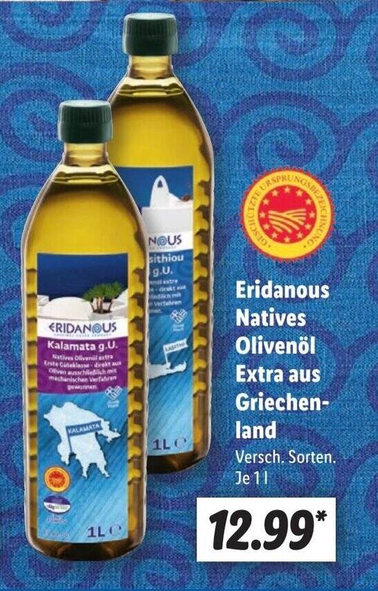 Eridanous Natives Olivenöl Extra aus Griechen land 1 l Angebot bei Lidl