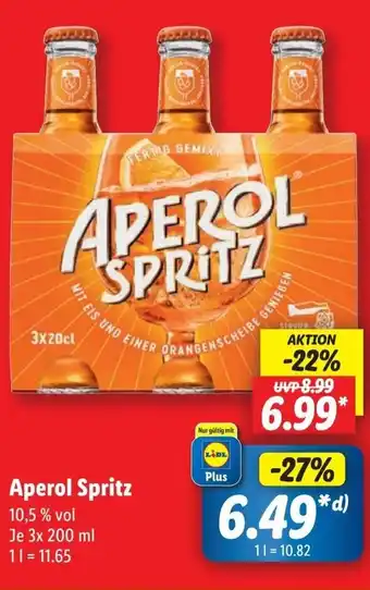 Lidl Aperol Spritz 3x 200 ml Angebot