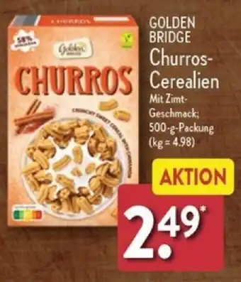 Aldi Nord GOLDEN BRIDGE Churros-Cerealien 500 g Packung Angebot