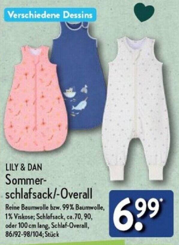LILY & DAN Sommer- schlafsack/-Overall Angebot bei Aldi Nord