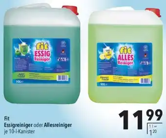 CITTI Markt Fit Essigreiniger oder Allesreiniger 10-l-Kanister Angebot