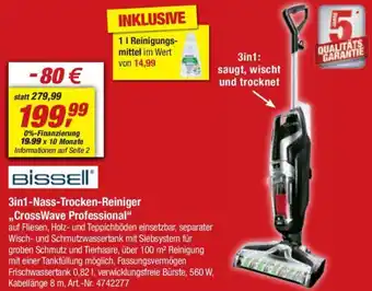 toom Baumarkt Bissell 3in1 Nass-Trocken Reiniger ,,CrossWave Professional" Angebot