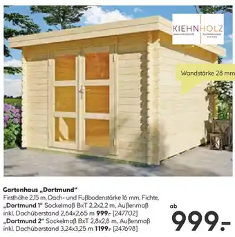 BayWa KIEHNHOLZ Gartenhaus ,,Dortmund" Angebot
