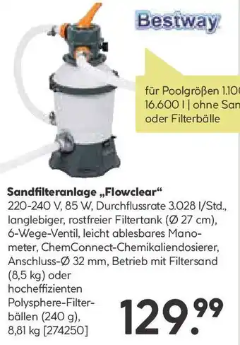 BayWa Bestway Sandfilteranlage „Flowclear" Angebot