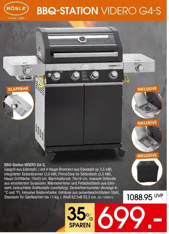 Zurbrüggen RÖSLE BBQ-Station VIDERO G4-S Angebot