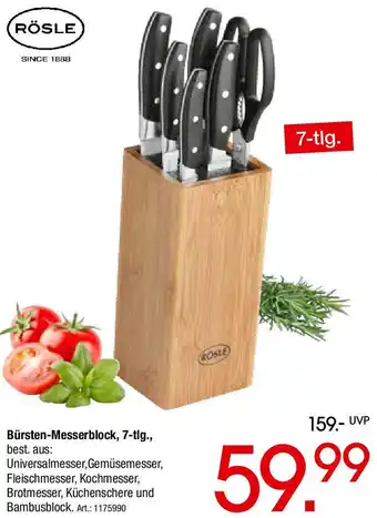 Zurbrüggen RÖSLE Bürsten-Messerblock, 7-tlg. Angebot