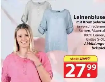 Famila Nord Ost Leinenbluse Mit Krempelarm Angebot