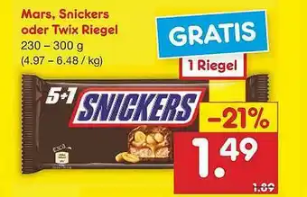 Netto Marken-Discount Mars, Snickers Oder Twix Riegel Angebot