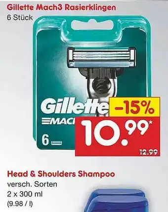 Netto Marken-Discount Gillette Mach3 Rasierklingen Angebot